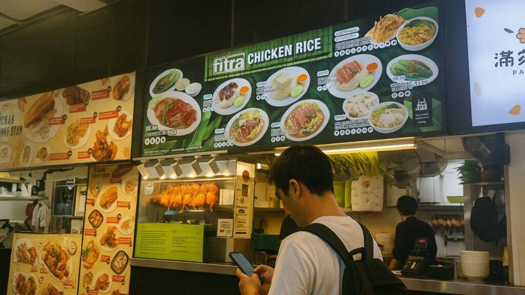 海外でスマホを使う男性