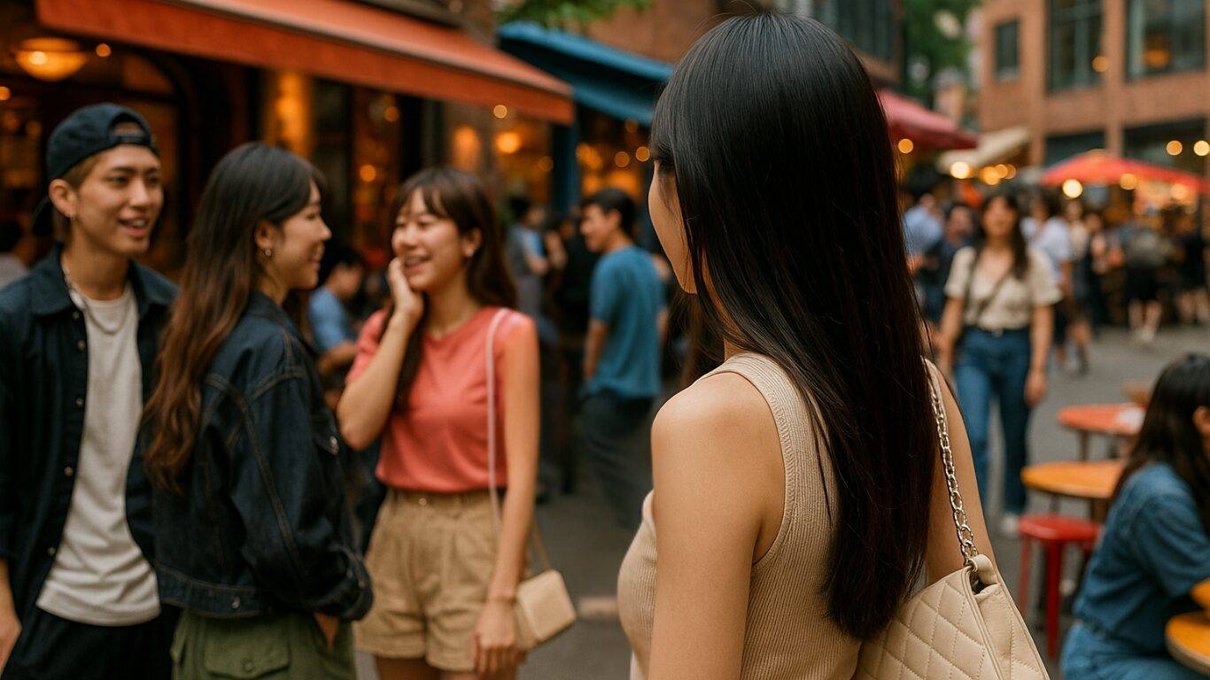 韓国ソウル・聖水洞の人気スポットを巡る女性。